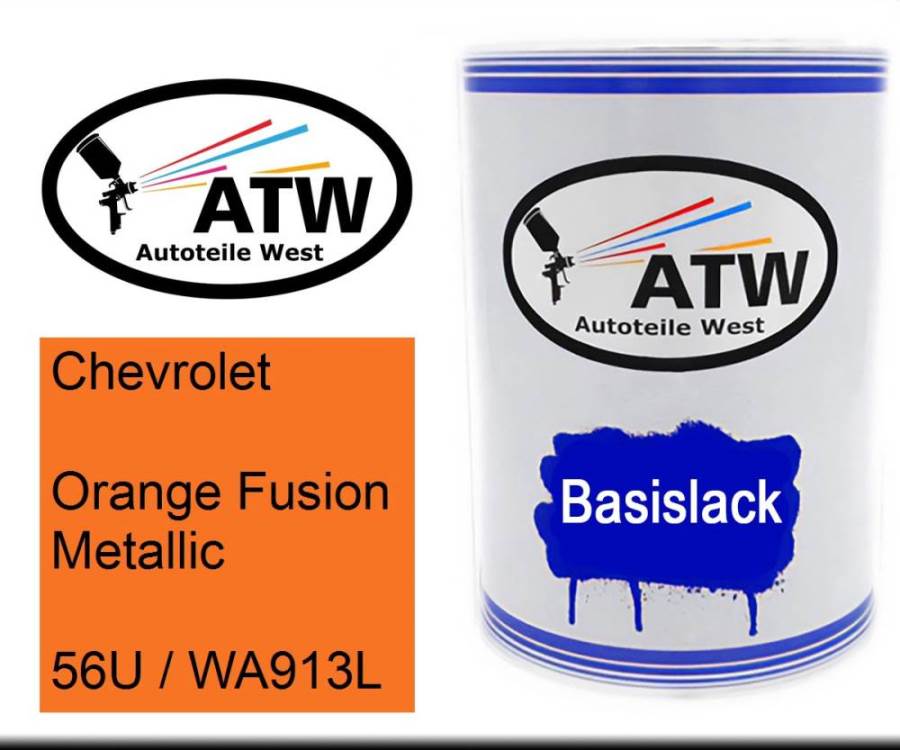 Chevrolet, Orange Fusion Metallic, 56U / WA913L: 500ml Lackdose, von ATW Autoteile West.